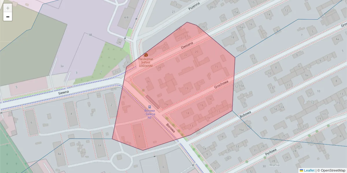 Szczegółowa mapa kodu pocztowego 94-249 z granicami, sąsiednimi kodami pocztowymi i urzędami pocztowymi