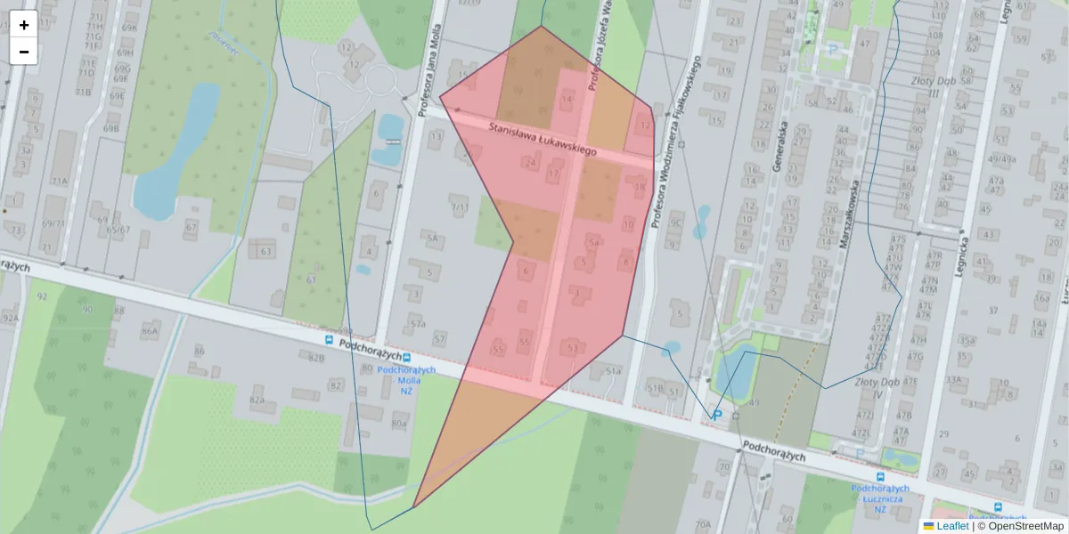 Szczegółowa mapa kodu pocztowego 94-286 z granicami, sąsiednimi kodami pocztowymi i urzędami pocztowymi
