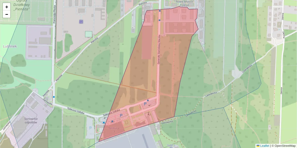 Szczegółowa mapa kodu pocztowego 94-328 z granicami, sąsiednimi kodami pocztowymi i urzędami pocztowymi