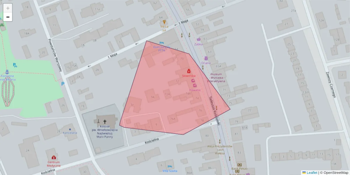 Szczegółowa mapa kodu pocztowego 94-360 z granicami, sąsiednimi kodami pocztowymi i urzędami pocztowymi