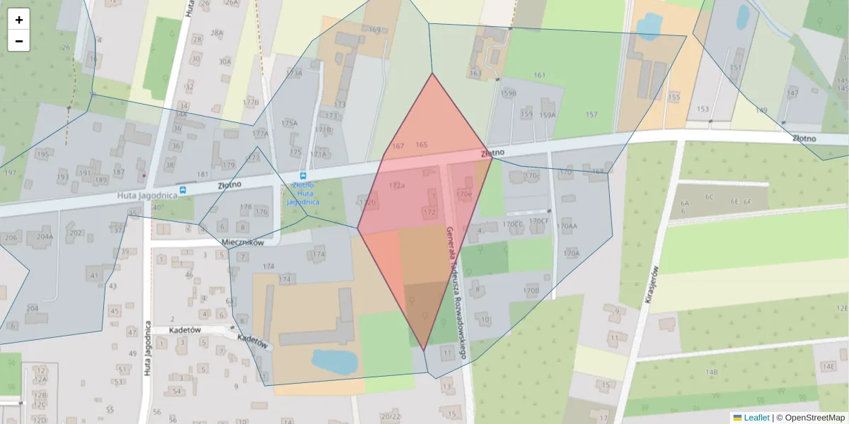 Szczegółowa mapa kodu pocztowego 94-408 z granicami, sąsiednimi kodami pocztowymi i urzędami pocztowymi