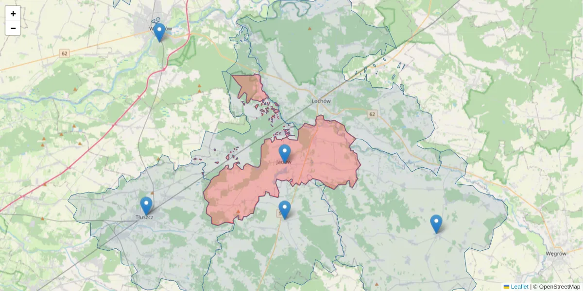 Szczegółowa mapa kodu pocztowego 05-280 z granicami, sąsiednimi kodami pocztowymi i urzędami pocztowymi