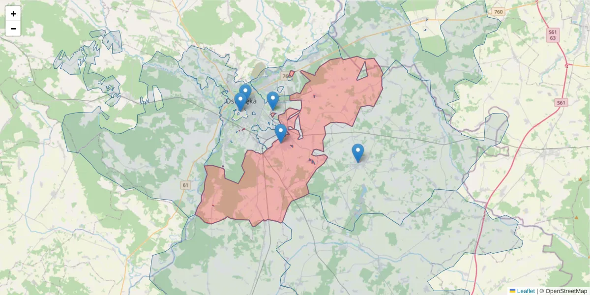 Szczegółowa mapa kodu pocztowego 07-411 z granicami, sąsiednimi kodami pocztowymi i urzędami pocztowymi