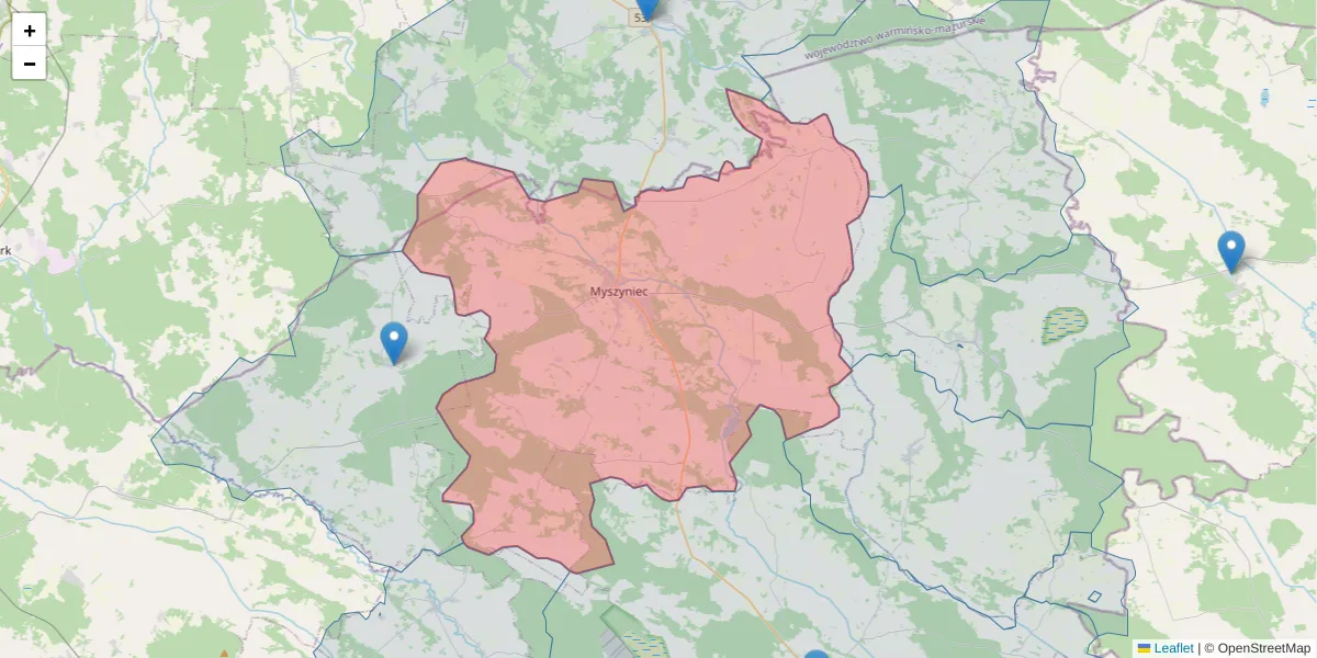 Szczegółowa mapa kodu pocztowego 07-430 z granicami, sąsiednimi kodami pocztowymi i urzędami pocztowymi