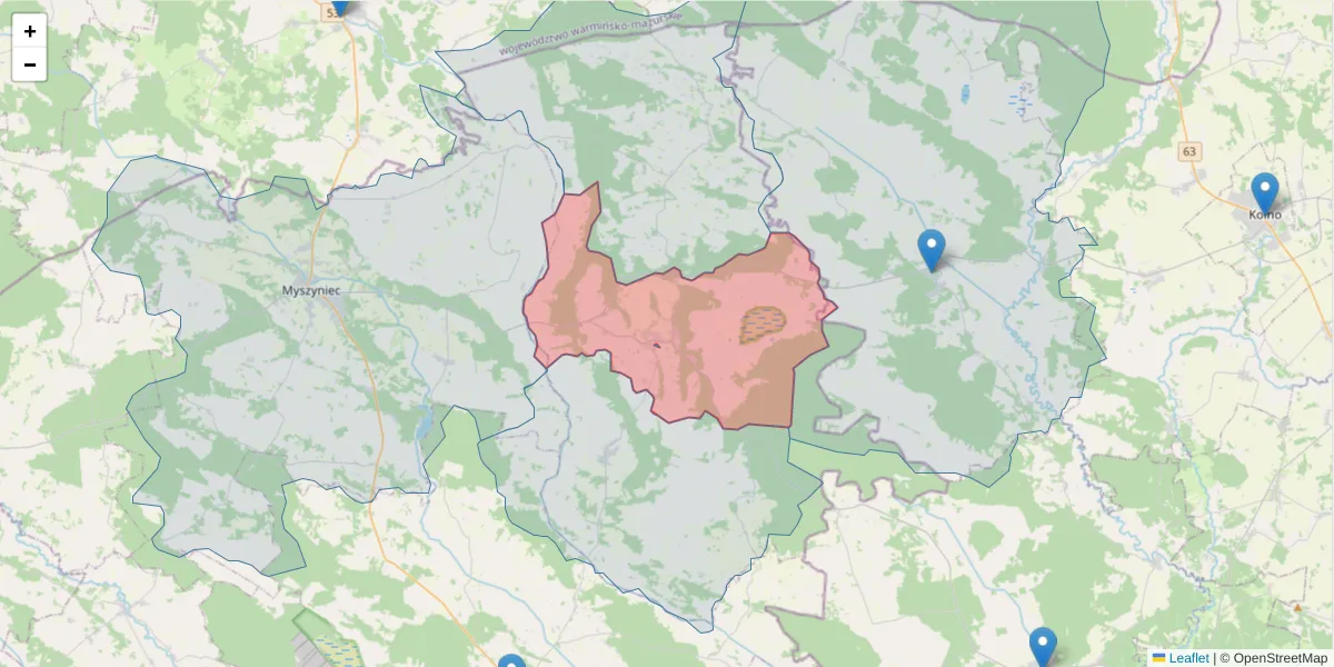 Szczegółowa mapa kodu pocztowego 07-437 z granicami, sąsiednimi kodami pocztowymi i urzędami pocztowymi