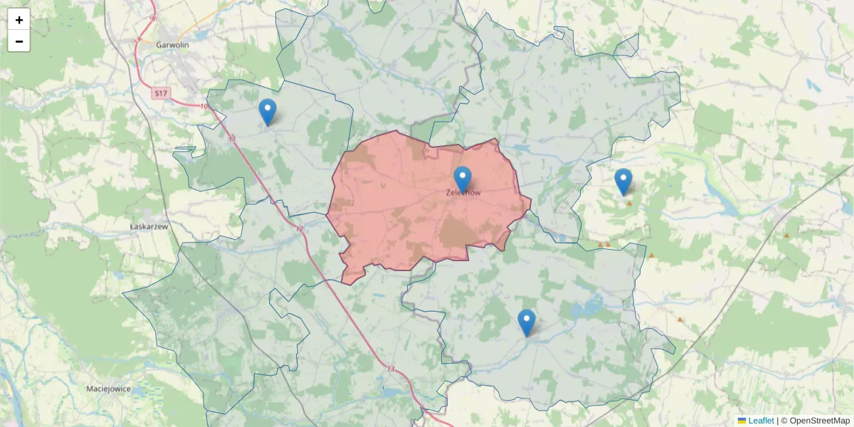 Szczegółowa mapa kodu pocztowego 08-430 z granicami, sąsiednimi kodami pocztowymi i urzędami pocztowymi