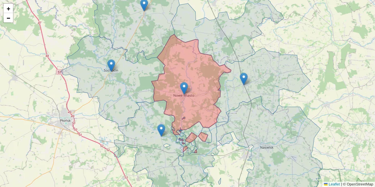 Szczegółowa mapa kodu pocztowego 09-120 z granicami, sąsiednimi kodami pocztowymi i urzędami pocztowymi