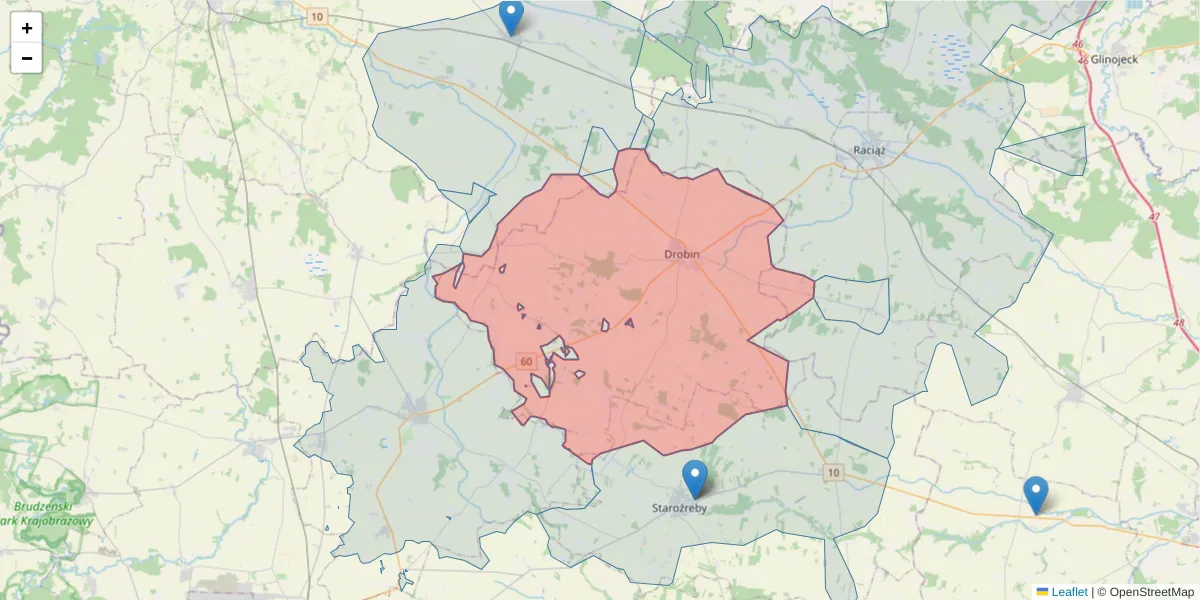 Szczegółowa mapa kodu pocztowego 09-210 z granicami, sąsiednimi kodami pocztowymi i urzędami pocztowymi