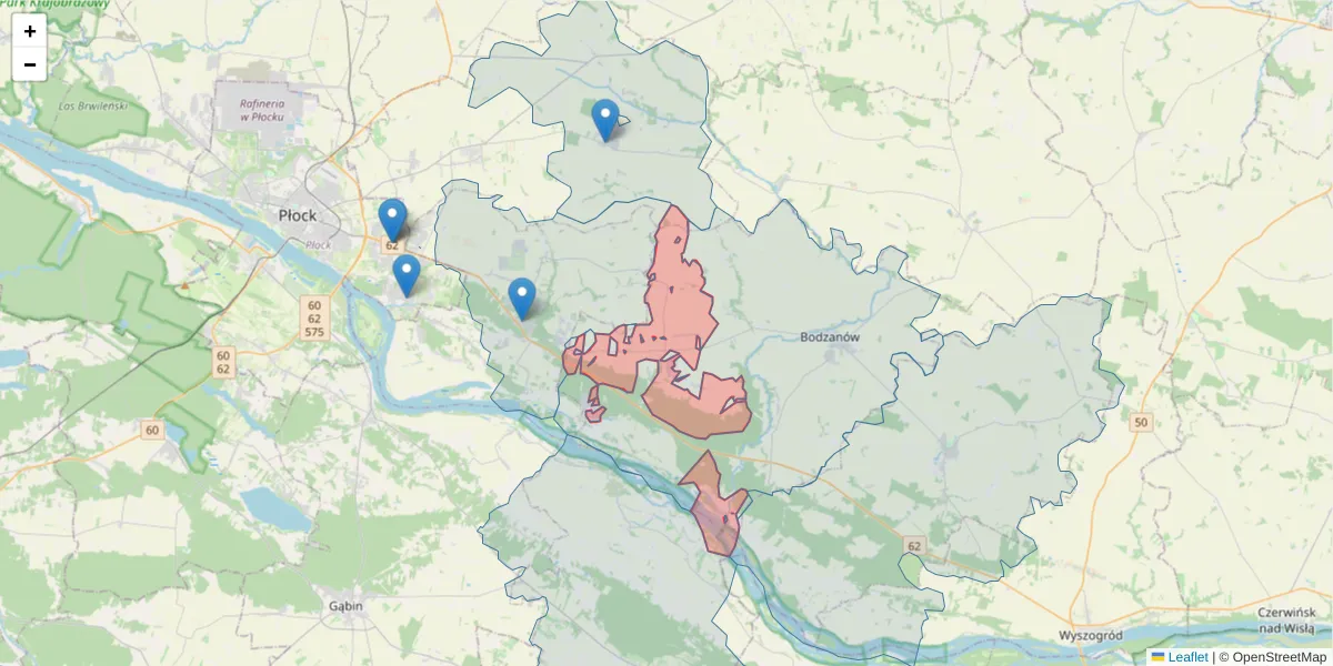 Szczegółowa mapa kodu pocztowego 09-471 z granicami, sąsiednimi kodami pocztowymi i urzędami pocztowymi