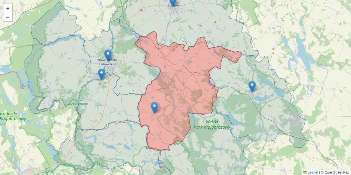 Szczegółowa mapa kodu pocztowego 13-324 z granicami, sąsiednimi kodami pocztowymi i urzędami pocztowymi