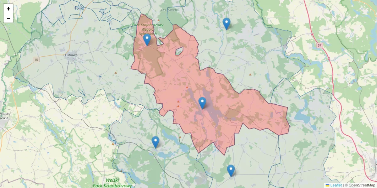 Szczegółowa mapa kodu pocztowego 14-120 z granicami, sąsiednimi kodami pocztowymi i urzędami pocztowymi