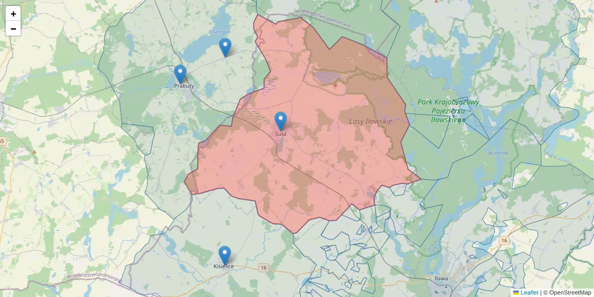 Szczegółowa mapa kodu pocztowego 14-240 z granicami, sąsiednimi kodami pocztowymi i urzędami pocztowymi