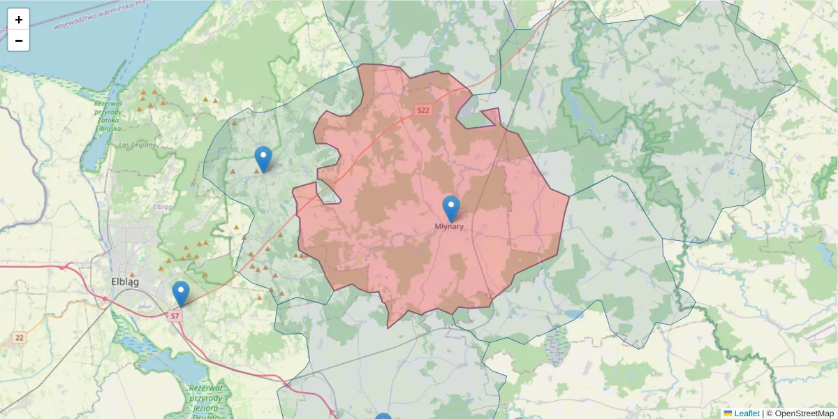 Szczegółowa mapa kodu pocztowego 14-420 z granicami, sąsiednimi kodami pocztowymi i urzędami pocztowymi