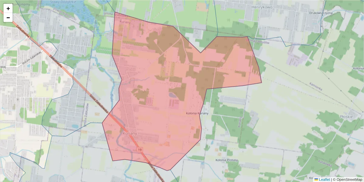 Szczegółowa mapa kodu pocztowego 15-588 z granicami, sąsiednimi kodami pocztowymi i urzędami pocztowymi