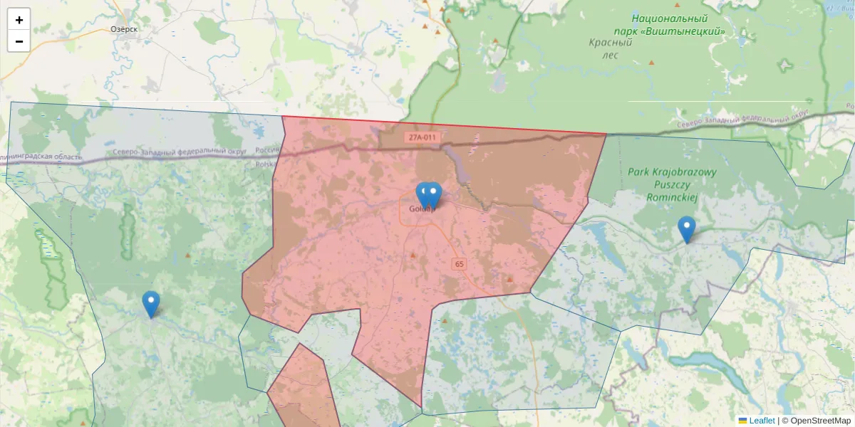 Szczegółowa mapa kodu pocztowego 19-500 z granicami, sąsiednimi kodami pocztowymi i urzędami pocztowymi