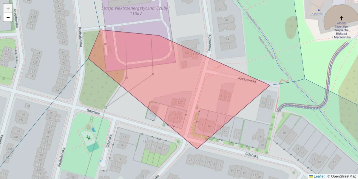 Szczegółowa mapa kodu pocztowego 20-729 z granicami, sąsiednimi kodami pocztowymi i urzędami pocztowymi