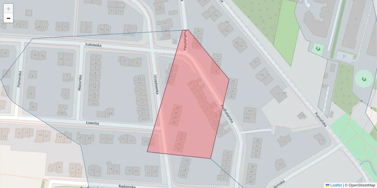 Szczegółowa mapa kodu pocztowego 20-730 z granicami, sąsiednimi kodami pocztowymi i urzędami pocztowymi