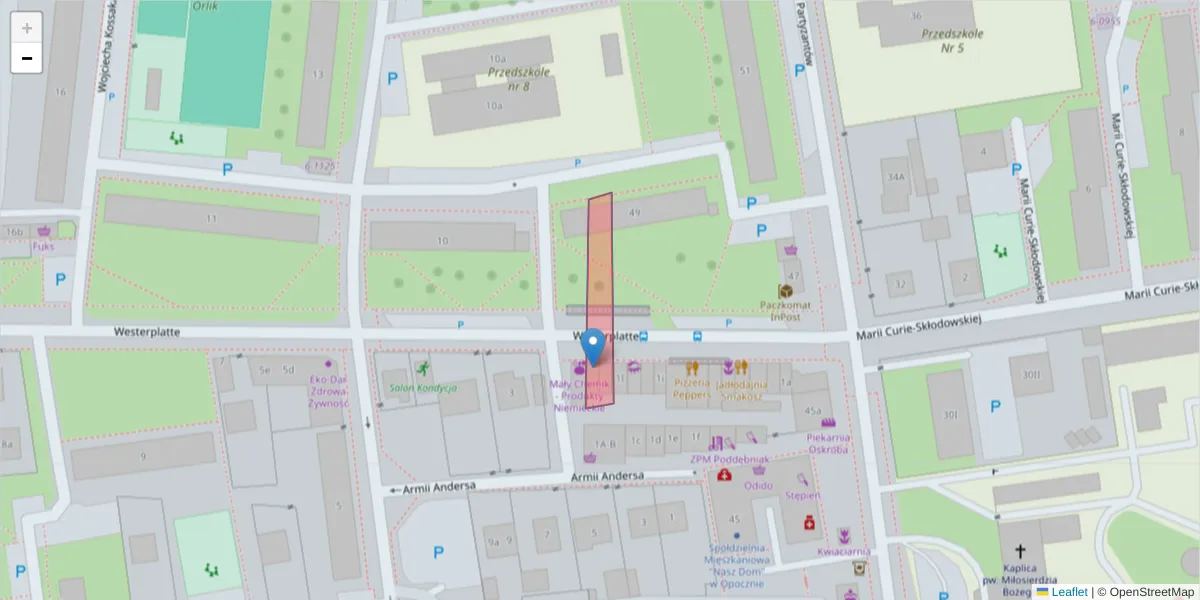 Szczegółowa mapa kodu pocztowego 26-301 z granicami, sąsiednimi kodami pocztowymi i urzędami pocztowymi
