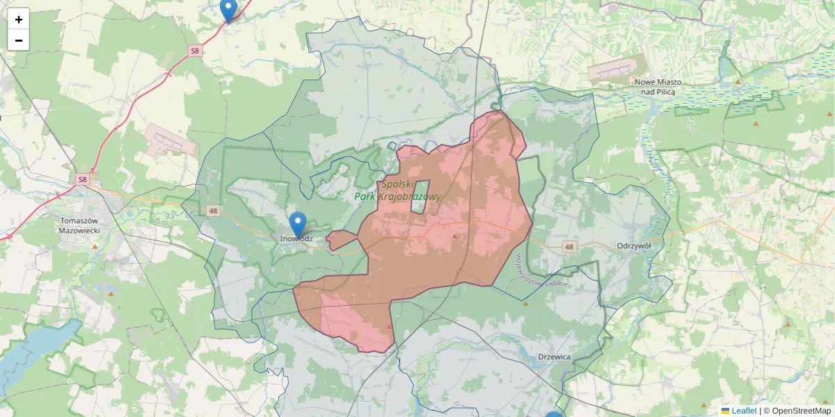 Szczegółowa mapa kodu pocztowego 26-315 z granicami, sąsiednimi kodami pocztowymi i urzędami pocztowymi