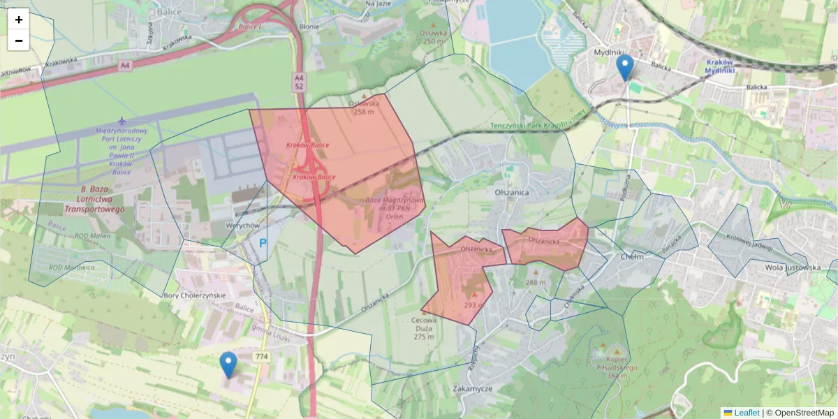 Szczegółowa mapa kodu pocztowego 30-241 z granicami, sąsiednimi kodami pocztowymi i urzędami pocztowymi