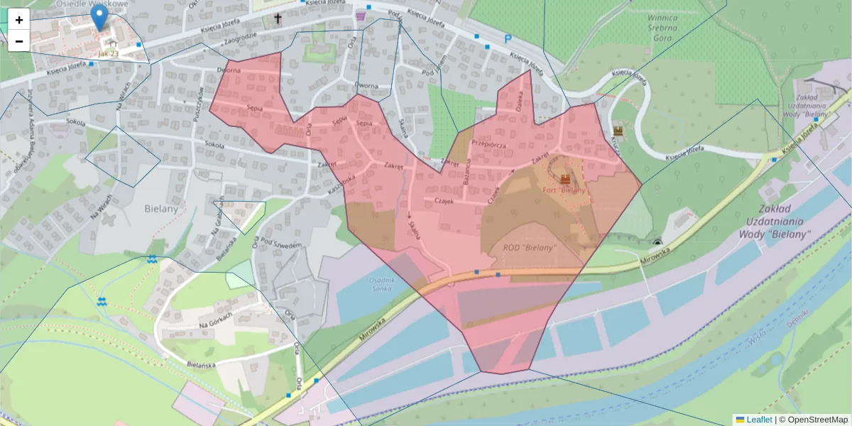 Szczegółowa mapa kodu pocztowego 30-245 z granicami, sąsiednimi kodami pocztowymi i urzędami pocztowymi