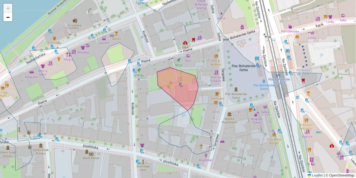 Szczegółowa mapa kodu pocztowego 30-547 z granicami, sąsiednimi kodami pocztowymi i urzędami pocztowymi