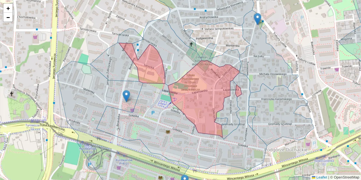 Szczegółowa mapa kodu pocztowego 30-620 z granicami, sąsiednimi kodami pocztowymi i urzędami pocztowymi