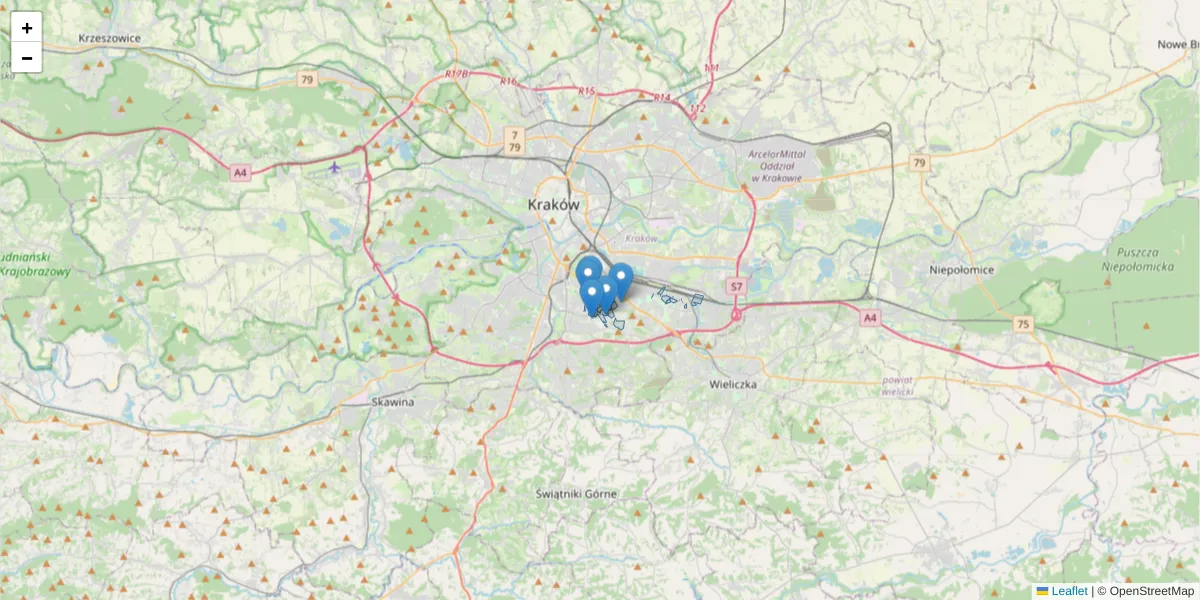 Szczegółowa mapa kodu pocztowego 30-638 z granicami, sąsiednimi kodami pocztowymi i urzędami pocztowymi