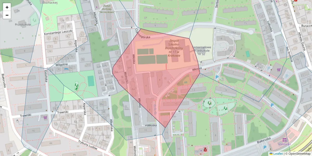 Szczegółowa mapa kodu pocztowego 30-661 z granicami, sąsiednimi kodami pocztowymi i urzędami pocztowymi