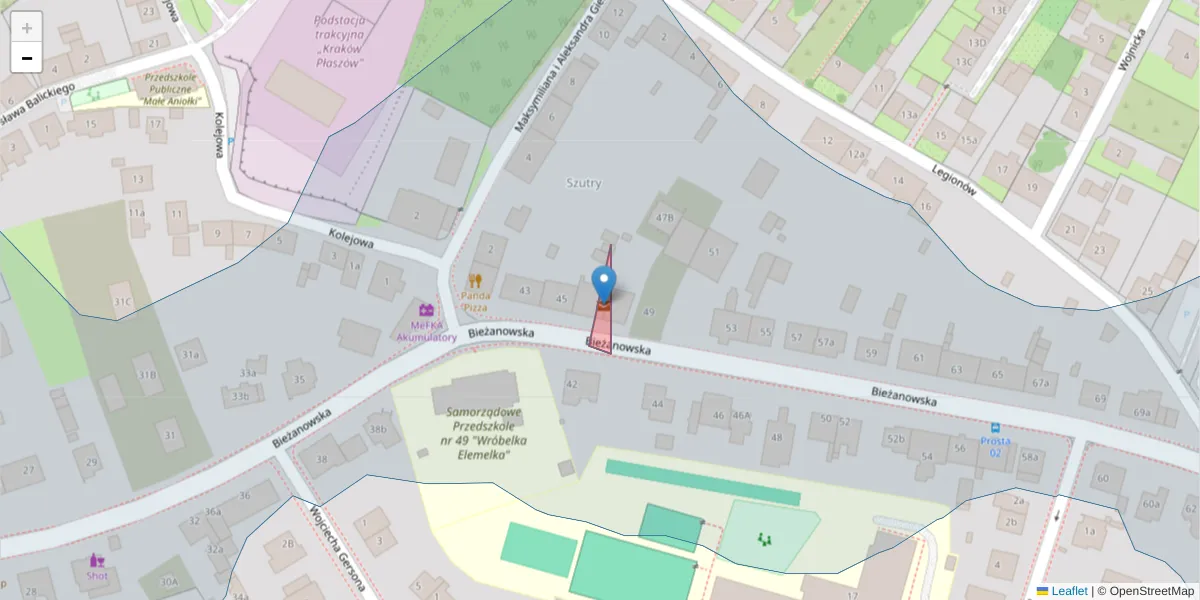 Szczegółowa mapa kodu pocztowego 30-813 z granicami, sąsiednimi kodami pocztowymi i urzędami pocztowymi