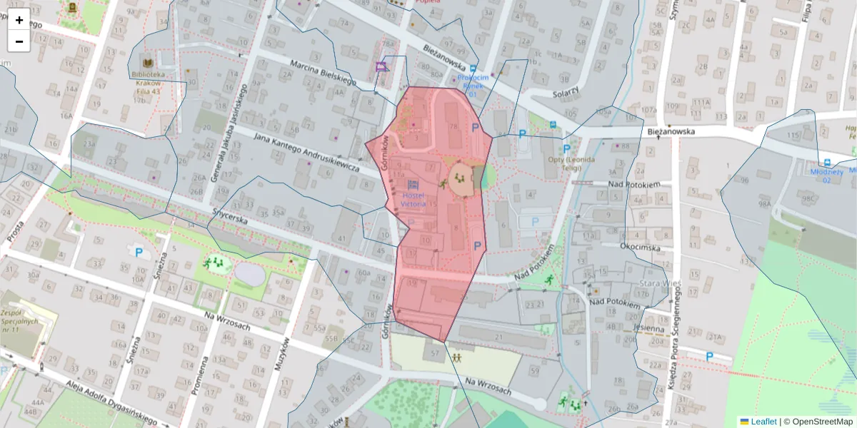 Szczegółowa mapa kodu pocztowego 30-819 z granicami, sąsiednimi kodami pocztowymi i urzędami pocztowymi