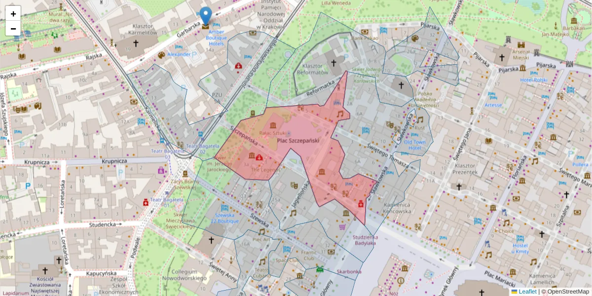Szczegółowa mapa kodu pocztowego 31-011 z granicami, sąsiednimi kodami pocztowymi i urzędami pocztowymi