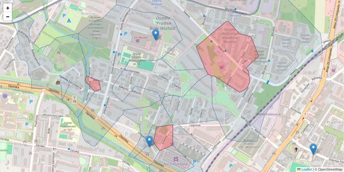 Szczegółowa mapa kodu pocztowego 31-232 z granicami, sąsiednimi kodami pocztowymi i urzędami pocztowymi