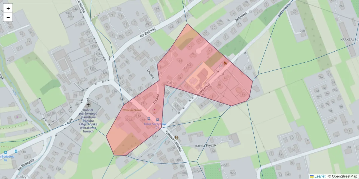 Szczegółowa mapa kodu pocztowego 31-269 z granicami, sąsiednimi kodami pocztowymi i urzędami pocztowymi