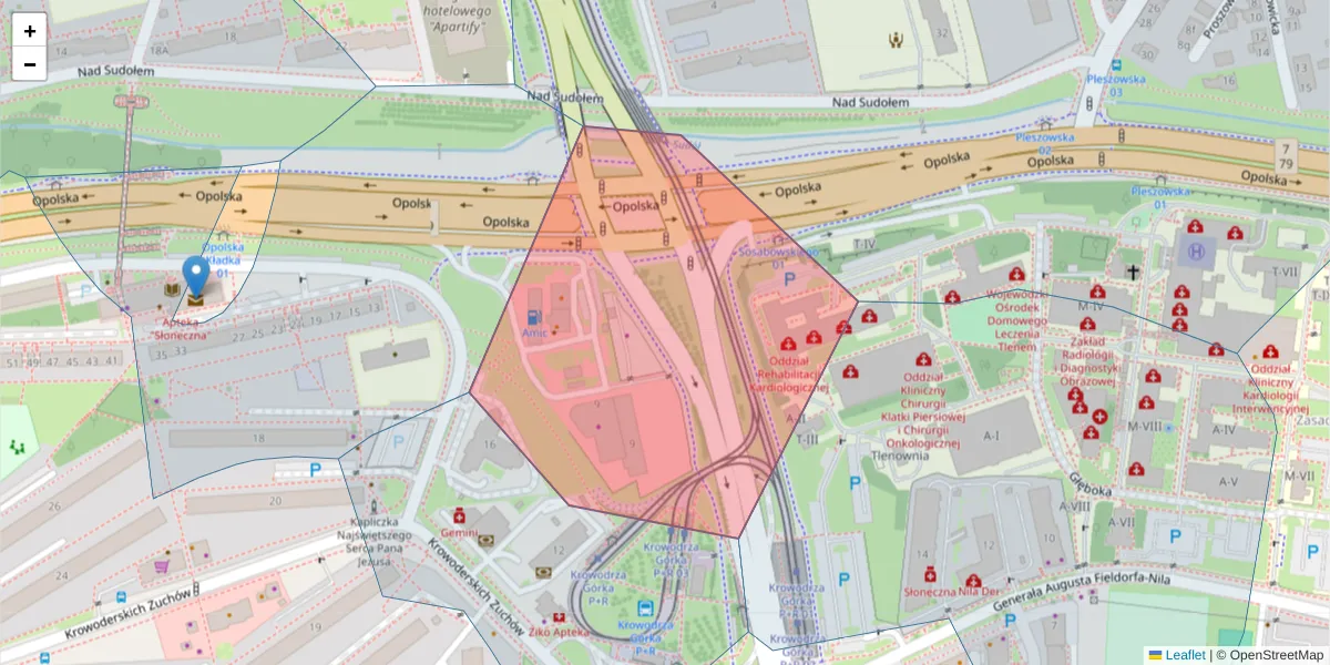 Szczegółowa mapa kodu pocztowego 31-275 z granicami, sąsiednimi kodami pocztowymi i urzędami pocztowymi