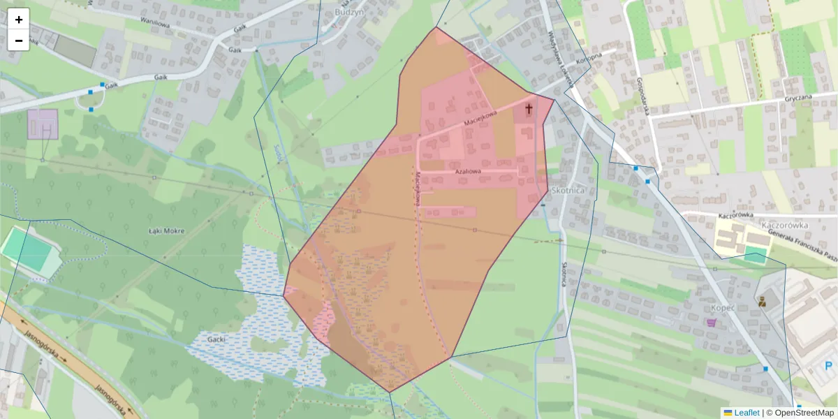 Szczegółowa mapa kodu pocztowego 31-336 z granicami, sąsiednimi kodami pocztowymi i urzędami pocztowymi