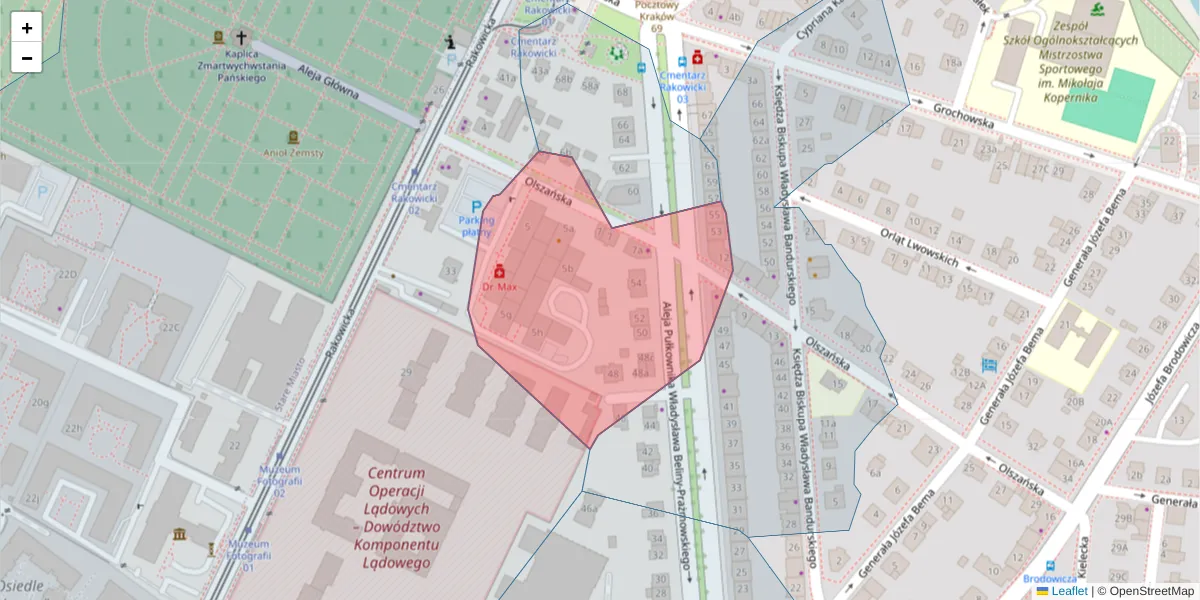 Szczegółowa mapa kodu pocztowego 31-513 z granicami, sąsiednimi kodami pocztowymi i urzędami pocztowymi