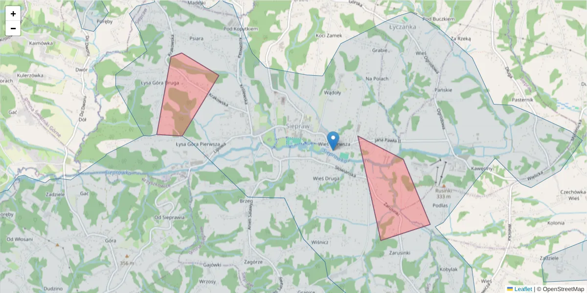 Szczegółowa mapa kodu pocztowego 32-477 z granicami, sąsiednimi kodami pocztowymi i urzędami pocztowymi