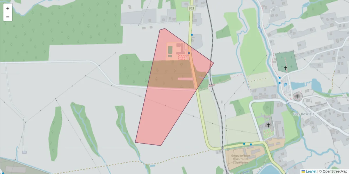 Szczegółowa mapa kodu pocztowego 34-110 z granicami, sąsiednimi kodami pocztowymi i urzędami pocztowymi