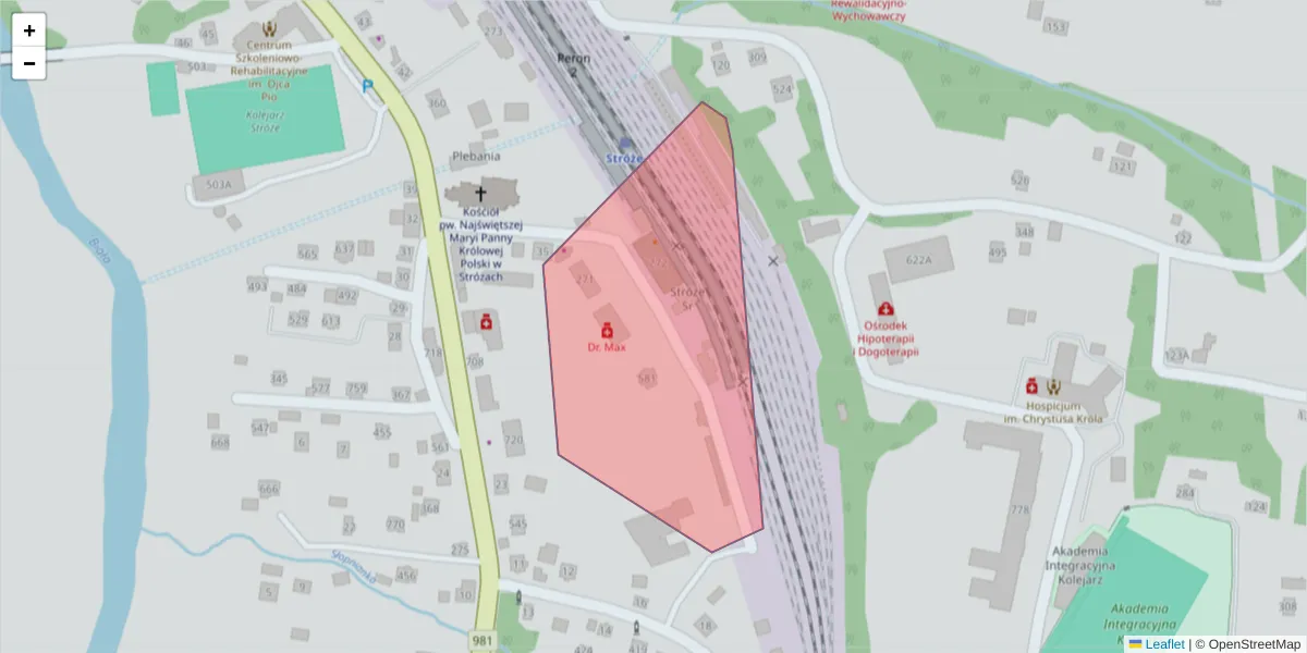 Szczegółowa mapa kodu pocztowego 38-330 z granicami, sąsiednimi kodami pocztowymi i urzędami pocztowymi