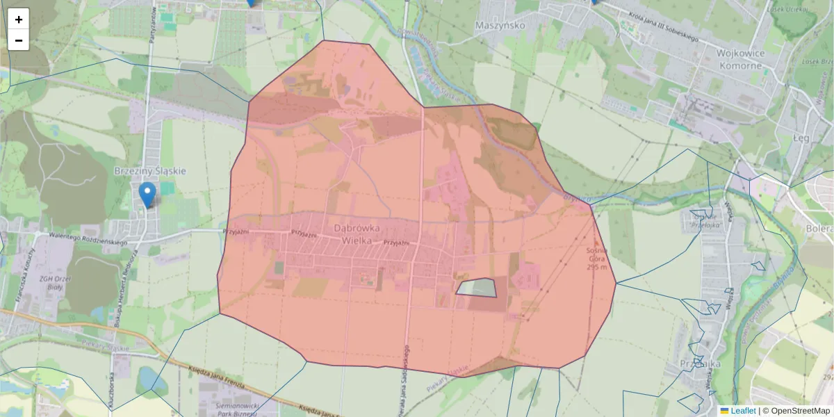 Szczegółowa mapa kodu pocztowego 41-948 z granicami, sąsiednimi kodami pocztowymi i urzędami pocztowymi