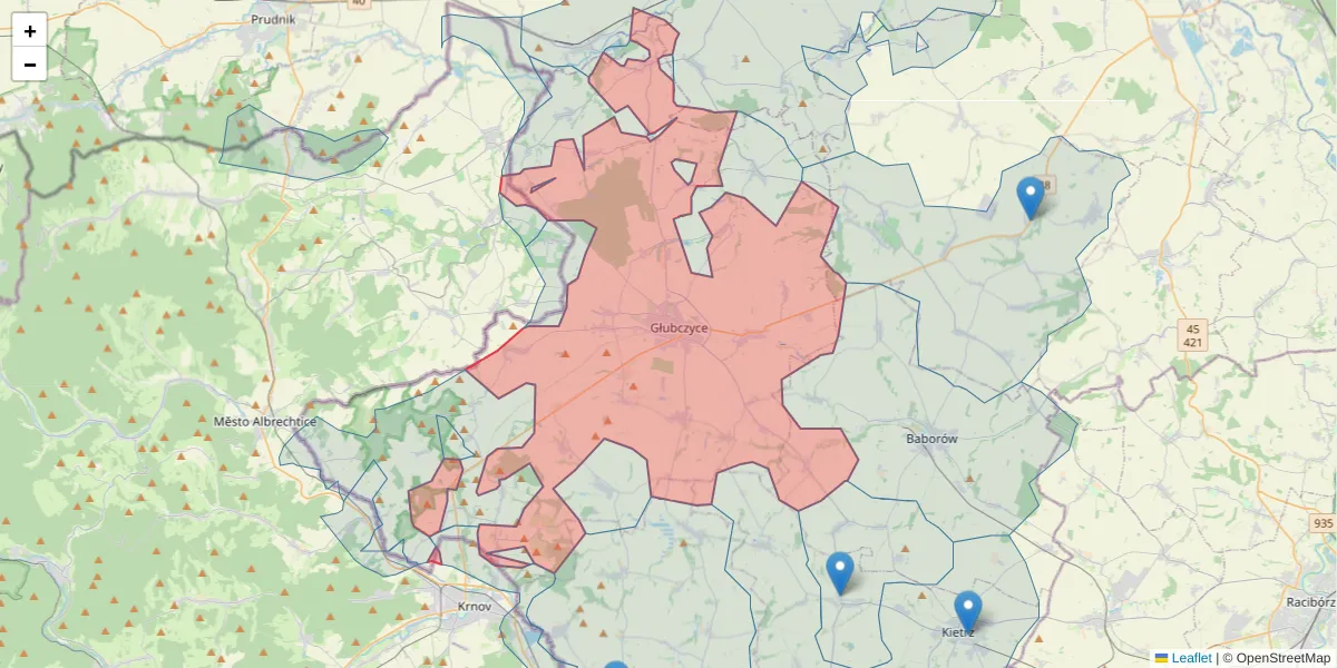 Szczegółowa mapa kodu pocztowego 48-100 z granicami, sąsiednimi kodami pocztowymi i urzędami pocztowymi