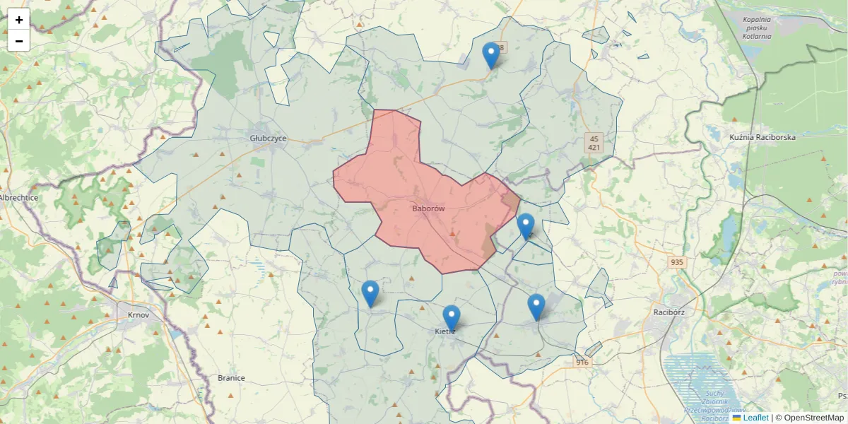 Szczegółowa mapa kodu pocztowego 48-120 z granicami, sąsiednimi kodami pocztowymi i urzędami pocztowymi