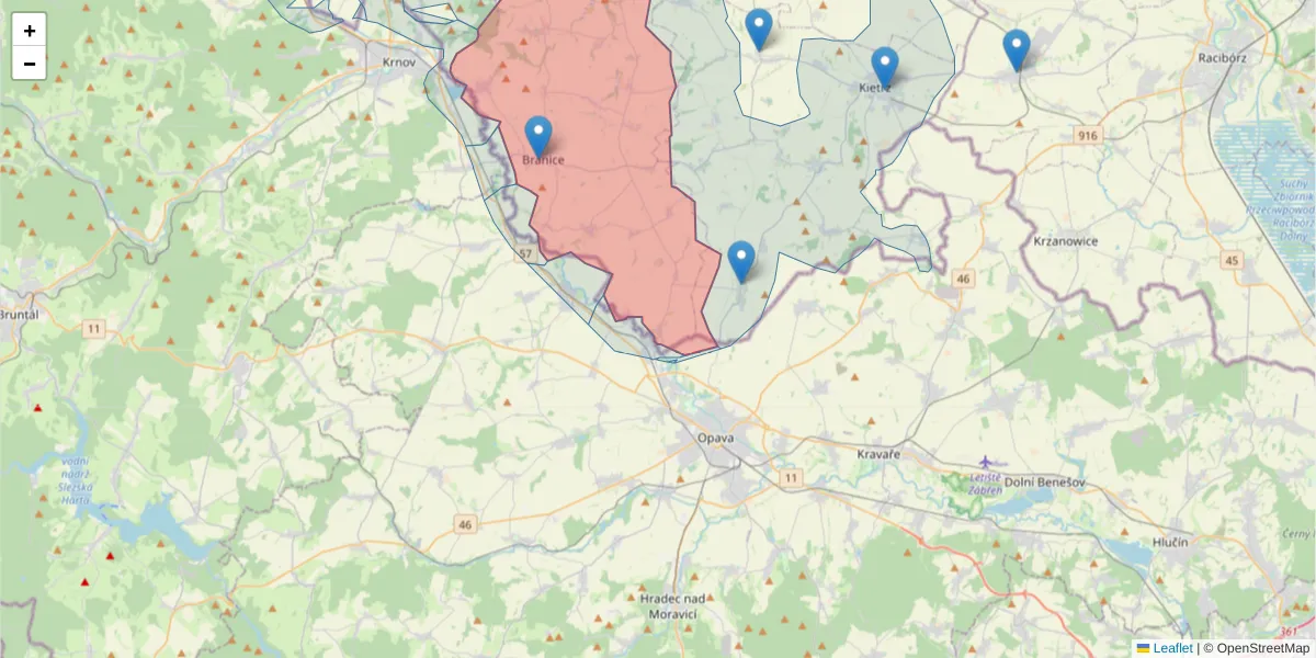 Szczegółowa mapa kodu pocztowego 48-140 z granicami, sąsiednimi kodami pocztowymi i urzędami pocztowymi