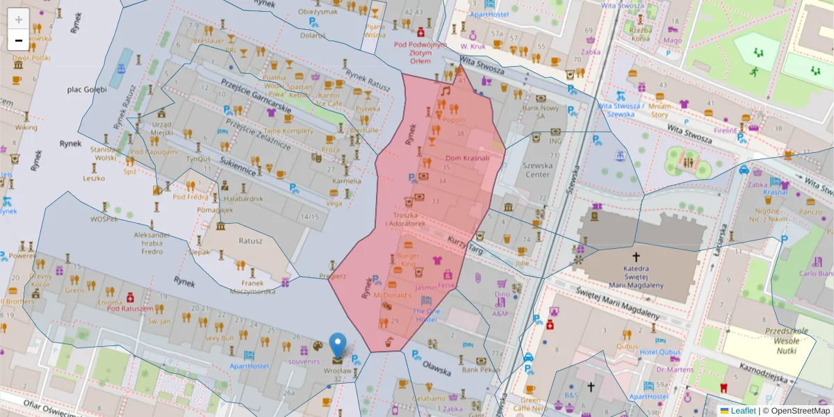 Szczegółowa mapa kodu pocztowego 50-102 z granicami, sąsiednimi kodami pocztowymi i urzędami pocztowymi