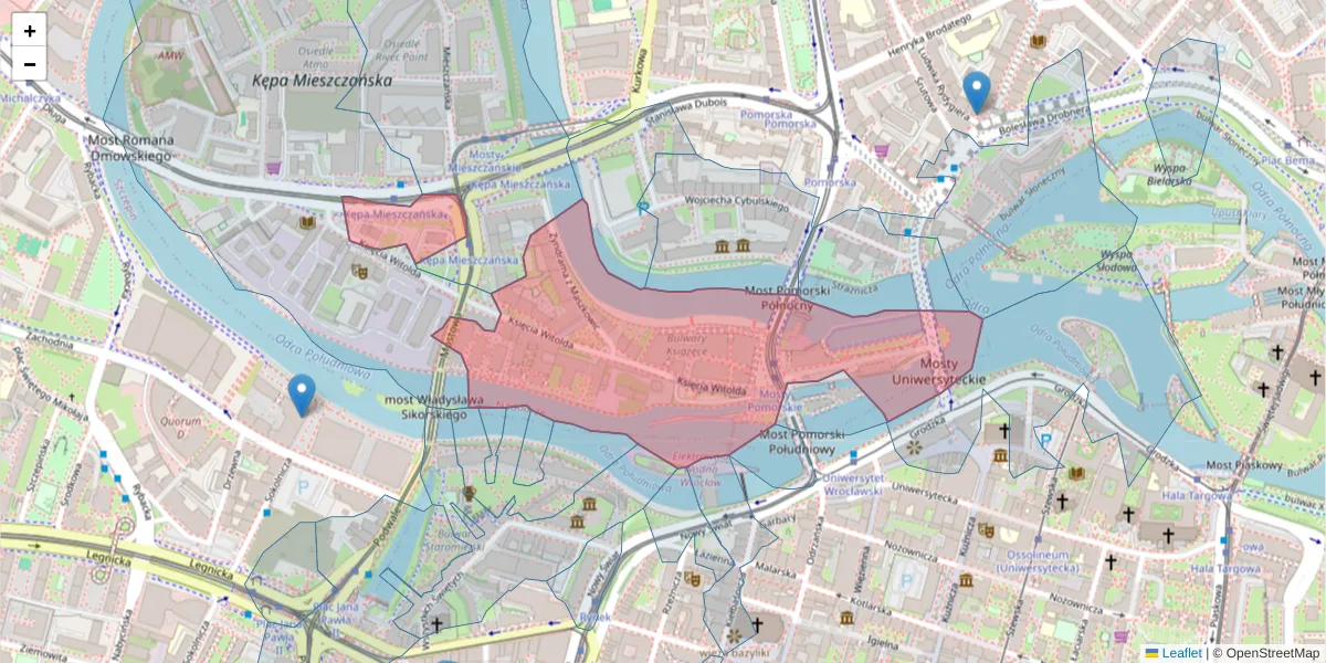 Szczegółowa mapa kodu pocztowego 50-202 z granicami, sąsiednimi kodami pocztowymi i urzędami pocztowymi