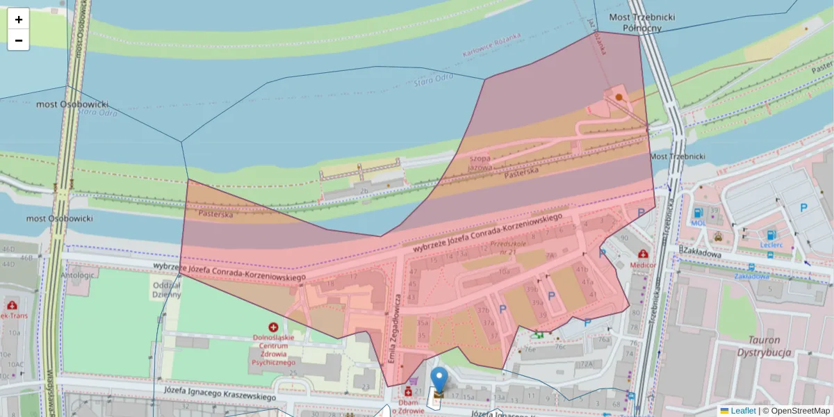 Szczegółowa mapa kodu pocztowego 50-226 z granicami, sąsiednimi kodami pocztowymi i urzędami pocztowymi