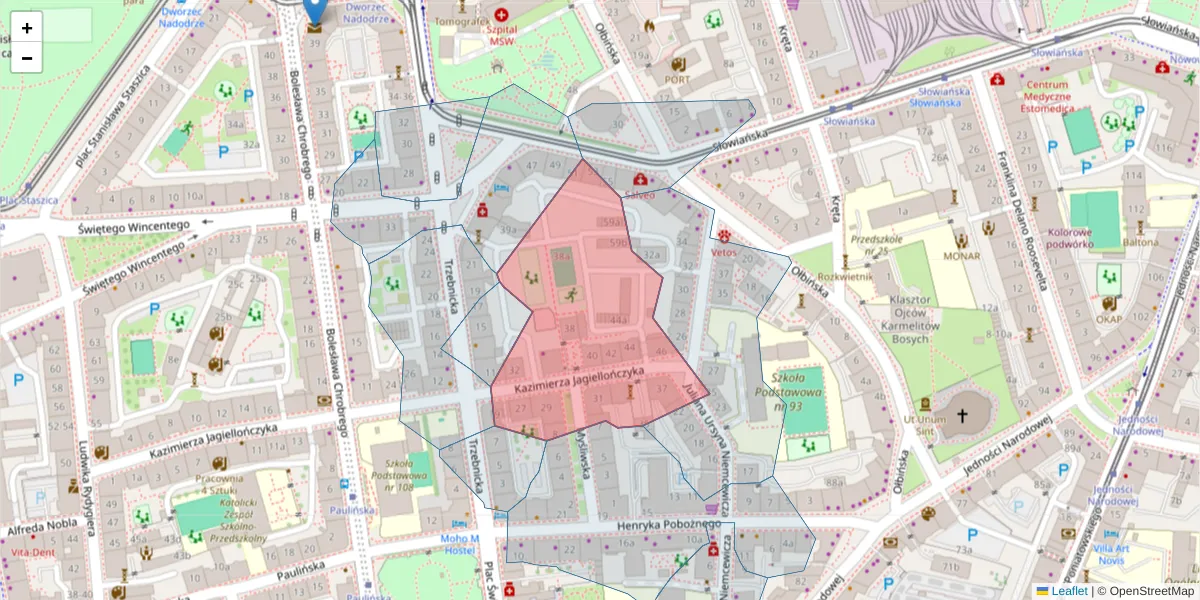 Szczegółowa mapa kodu pocztowego 50-239 z granicami, sąsiednimi kodami pocztowymi i urzędami pocztowymi