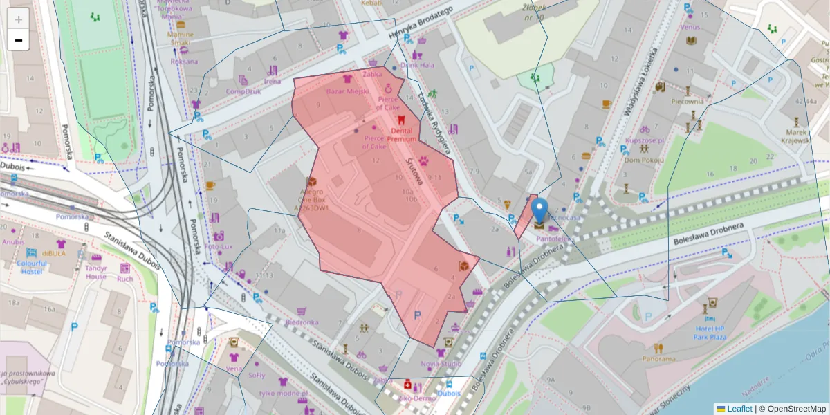 Szczegółowa mapa kodu pocztowego 50-256 z granicami, sąsiednimi kodami pocztowymi i urzędami pocztowymi