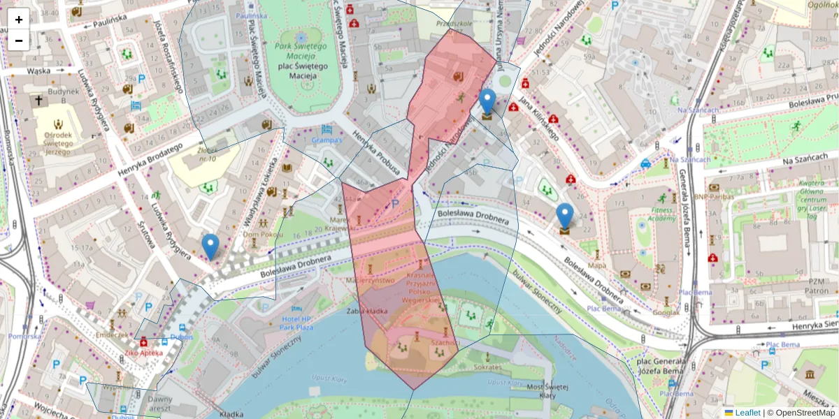 Szczegółowa mapa kodu pocztowego 50-258 z granicami, sąsiednimi kodami pocztowymi i urzędami pocztowymi